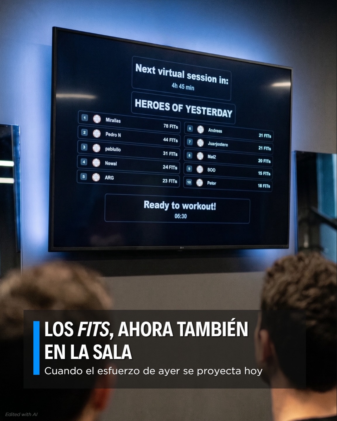 Aplifit studio screen showing the Heroes of Yesterday ranking with the Top 10 Fits